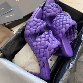 Bottega Veneta Spring New Plaid Woven High Heel Slippers For Women Purple