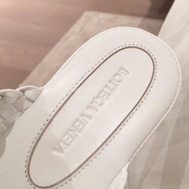 Bottega Veneta Spring New Woven Flat Heel Sandals For Women White