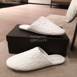 Bottega Veneta Spring New Woven Flat Heel Sandals For Women White