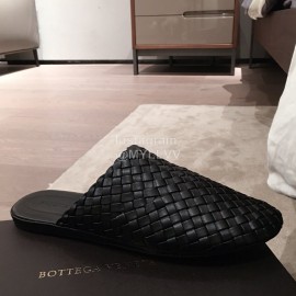 Bottega Veneta Spring New Woven Flat Heel Sandals For Women Black