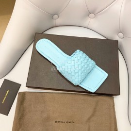 Bottega Veneta Spring Woven Square Head Slippers For Women Blue
