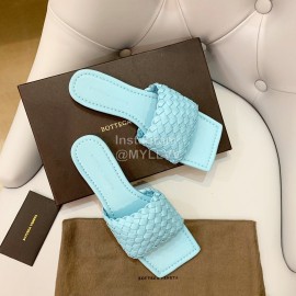 Bottega Veneta Spring Woven Square Head Slippers For Women Blue
