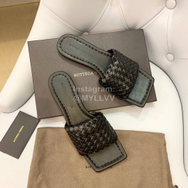 Bottega Veneta Spring Woven Square Head Slippers For Women Black