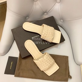 Bottega Veneta Spring Woven Square Head Slippers For Women Beige