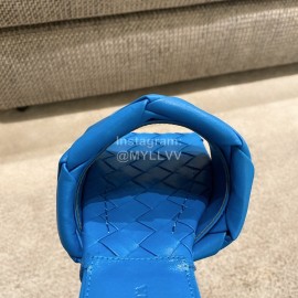 Bottega Veneta Spring Summer Leather Woven Flat Slippers For Women Blue