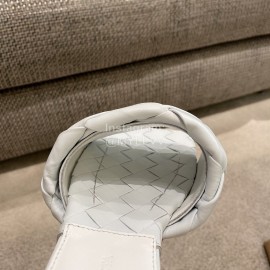 Bottega Veneta Spring Summer Leather Woven Flat Slippers For Women White
