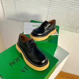 Bottega Veneta Vintage Cowhide Thick Soled Lace Up Shoes For Women Black