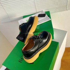 Bottega Veneta Vintage Cowhide Thick Soled Lace Up Shoes For Women Black