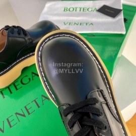 Bottega Veneta Vintage Cowhide Thick Soled Lace Up Shoes For Women Black