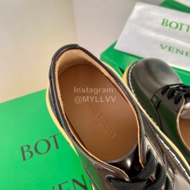 Bottega Veneta Vintage Cowhide Thick Soled Lace Up Shoes For Women Coffee