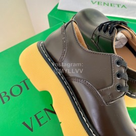 Bottega Veneta Vintage Cowhide Thick Soled Lace Up Shoes For Women Coffee