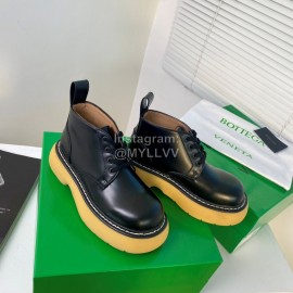 Bottega Veneta Cowhide Thick Soled Lace Up Shoes For Women Black