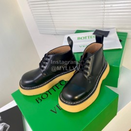 Bottega Veneta Cowhide Thick Soled Lace Up Shoes For Women Black