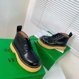 Bottega Veneta Cowhide Thick Soled Lace Up Shoes For Women Black