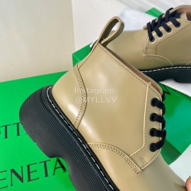 Bottega Veneta Cowhide Thick Soled Lace Up Shoes For Women Green