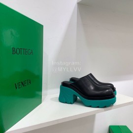 Bottega Veneta Autumn Winter New Calf Leather Thick High Heel Sandals Blue