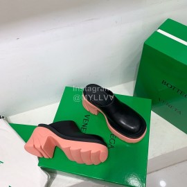 Bottega Veneta Autumn Winter New Calf Leather Thick High Heel Sandals Pink