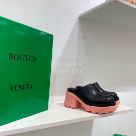 Bottega Veneta Autumn Winter New Calf Leather Thick High Heel Sandals Pink