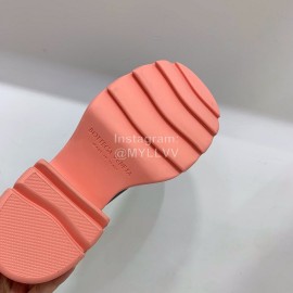 Bottega Veneta Autumn Winter New Calf Leather Thick High Heel Sandals Pink