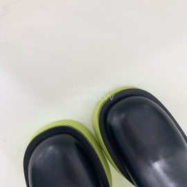 Bottega Veneta Autumn Winter New Calf Leather Thick High Heel Sandals Yellow