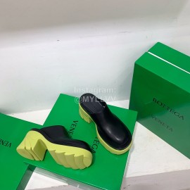 Bottega Veneta Autumn Winter New Calf Leather Thick High Heel Sandals Yellow