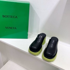 Bottega Veneta Autumn Winter New Calf Leather Thick High Heel Sandals Yellow