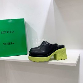 Bottega Veneta Autumn Winter New Calf Leather Thick High Heel Sandals Yellow