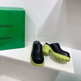 Bottega Veneta Autumn Winter New Calf Leather Thick High Heel Sandals Yellow