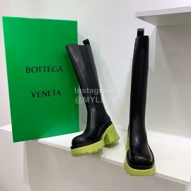 Bottega Veneta Autumn Winter New Calf Leather Thick High Heel Long Boots Yellow