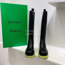 Bottega Veneta Autumn Winter New Calf Leather Thick High Heel Long Boots Yellow