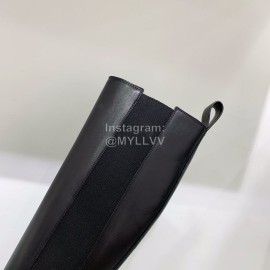 Bottega Veneta Autumn Winter New Calf Leather Thick High Heel Long Boots Yellow