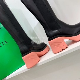 Bottega Veneta Autumn Winter New Calf Leather Thick High Heel Long Boots Pink