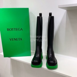 Bottega Veneta Autumn Winter New Calf Leather Thick High Heel Long Boots Green