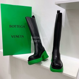 Bottega Veneta Autumn Winter New Calf Leather Thick High Heel Long Boots Green