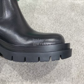 Bottega Veneta Autumn Winter Calf Leather Thick High Heeled Long Boots Black