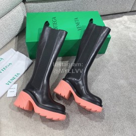 Bottega Veneta Autumn Winter Calf Leather Thick High Heeled Long Boots Pink