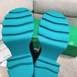 Bottega Veneta Autumn Winter Calf Leather Thick High Heeled Long Boots Blue