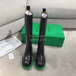 Bottega Veneta Autumn Winter Calf Leather Thick High Heeled Long Boots Green