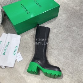 Bottega Veneta Autumn Winter Calf Leather Thick High Heeled Long Boots Green