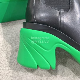 Bottega Veneta Autumn Winter Calf Leather Thick High Heeled Long Boots Green