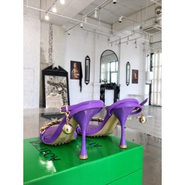 Bottega Veneta Chain Sheepskin High Heeled Sandals For Women Purple