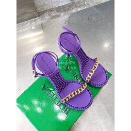 Bottega Veneta Chain Sheepskin High Heeled Sandals For Women Purple