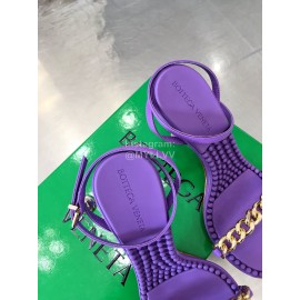 Bottega Veneta Chain Sheepskin High Heeled Sandals For Women Purple