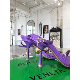 Bottega Veneta Chain Sheepskin High Heeled Sandals For Women Purple