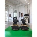 Bottega Veneta Chain Sheepskin High Heeled Sandals For Women Black