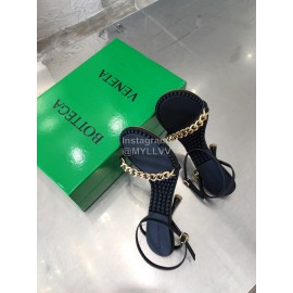 Bottega Veneta Chain Sheepskin High Heeled Sandals For Women Black