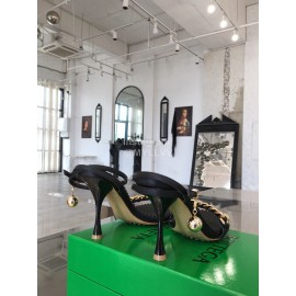 Bottega Veneta Chain Sheepskin High Heeled Sandals For Women Black