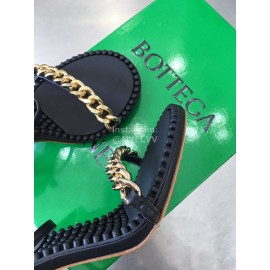 Bottega Veneta Chain Sheepskin High Heeled Sandals For Women Black