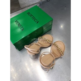 Bottega Veneta Chain Sheepskin High Heeled Sandals For Women Beige
