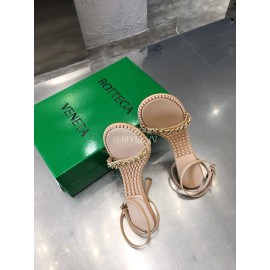 Bottega Veneta Chain Sheepskin High Heeled Sandals For Women Beige